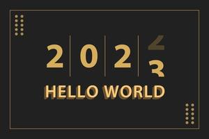 frohes neues jahr 2023 goldtext 3d vektor