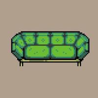 vollständig bearbeitbare Pixel-Art-Sofa-Vektorillustration für Spiele vektor