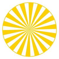 gelbes rad auf weißem bildschirmvektordesign. kreisförmiger Sunburst-Effekt vektor
