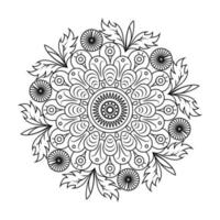 blommig prydnads mandala design bakgrund. disposition mandala för målarbok vektor