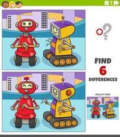 skillnader pedagogiskt spel med två tecknade robotar vektor