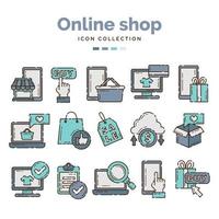 Sammlung von Online-Shop-Icons vektor