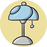 elegant bordslampa med ljusblå skugga i tecknad stil vektorillustration vektor