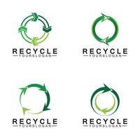 grüner pfeil recyceln logo vektor symbol vorlage