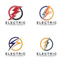 Blitz Thunder Bolt Elektrizität Logo Design-Vorlage vektor