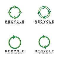 grön pil återvinna logotypen vektor ikon mall