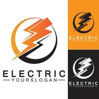 Blitz Thunder Bolt Elektrizität Logo Design-Vorlage vektor