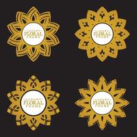 goldene ornamentale runde, dekorativer kunstrahmen, abstrakter vektor floraler ornamentrand, porzellanmusterdesign.
