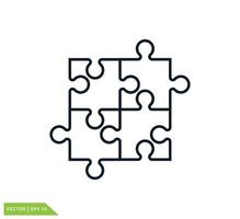 Puzzle-Symbol Vektor-Logo-Design-Vorlage vektor