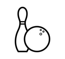 Pin-Bowling-Symbol Vektor-Logo-Design-Stil flach trendy vektor