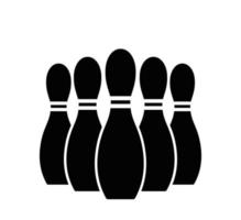 Pin-Bowling-Symbol Vektor-Logo-Design-Stil flach trendy vektor