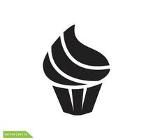 cup cake ikon vektor logotyp formgivningsmall
