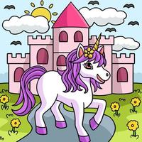 einhornprinzessin farbige karikaturillustration vektor