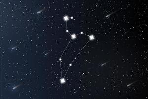 Löwe. tierkreiskonstellation auf weltraumhintergrund. geheimnisvoll und esoterisch. Horoskop-Vektor-Illustration. spirituelles Tarot-Poster. magische okkulte tarot- und astrologiekarten vektor