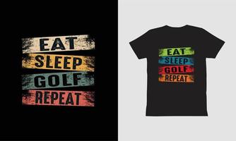 äta sömn golf upprepa-t-shirt design .golf älskare t-shirt design. vektor