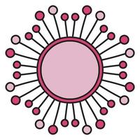 söt mandala ram. dekorativa runda doodle blomma isolerad på vit bakgrund. geometrisk dekorativ prydnad i etnisk orientalisk stil. vektor