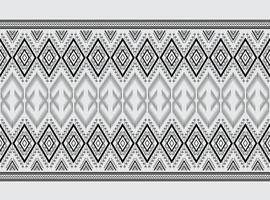 geometrische ethnische Muster traditionelle schwarz-weiße Textur für Rock, Teppich, Tapete, Kleidung, Verpackung, Batik, Stoff, Kleidung, Blatt gelber Hintergrundvektor, Illustration Stickmuster Design vektor