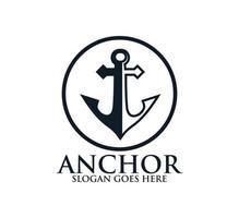 Entwurfsvorlage für das nautische Ankersymbol Vektor-Logo vektor