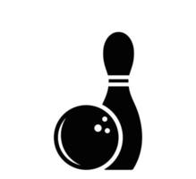 Pin-Bowling-Symbol Vektor-Logo-Design-Stil flach trendy vektor