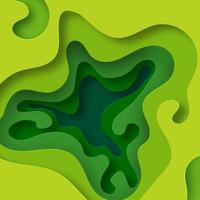 quadratisches Banner mit abstraktem 3D-Hintergrund mit grünen Papierformen. Vektor-Layout-Design für Flyer, Poster und Einladungen. Vektor-Illustration vektor