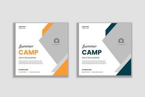 Social-Media-Post- und Web-Banner-Template-Design des Sommercamps vektor