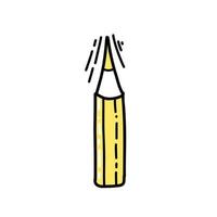 illustration en penna symbol gul färg i doodle stil. vektor