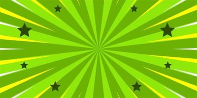 komisk grön bakgrund med stjärna vektor