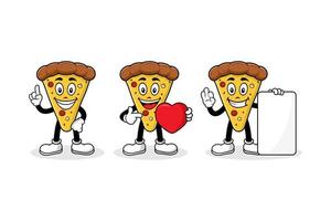 pizza maskot seriefigur vektor design illustration samling