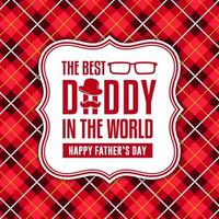 Happy Fathers Day Card Banner bester Papa der Welt rot Vektor Design Hintergrund