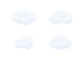 uppsättning av tecknade molnvektorer isolerad på vit bakgrund vektor