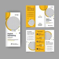 dreifach gefaltete Broschüre für digitales Marketing, Jahresbericht, dreifach gefaltete Unternehmensbroschüre oder Flyer-Design. Flyer Präsentation. Katalog mit abstraktem geometrischem Hintergrund. vektor