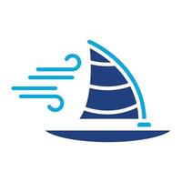 Windsurf-Glyphe zweifarbiges Symbol vektor