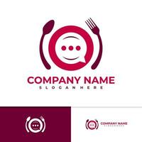 Food-Chat-Logo-Vektorvorlage, kreative Food-Chat-Logo-Designkonzepte vektor