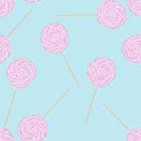 Nahtloses Muster mit Illustration von Marshmallow-Bonbons rosa blauer Farbe vektor