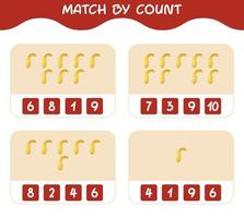 match efter antal av tecknad krukhals squash. match och räkna spel. pedagogiskt spel för barn och småbarn i förskoleåldern vektor