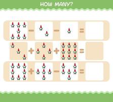 wie viele zeichentrickzwerge. Zählspiel. Lernspiel für Kinder und Kleinkinder im Vorschulalter vektor