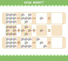 hur många tecknade strängljus. räknespel. pedagogiskt spel för barn och småbarn i förskoleåldern vektor