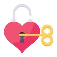 kärlek lås ikon designad i platt stil vektor