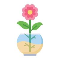 ikon av blommande växt i en färgad ikon vektor