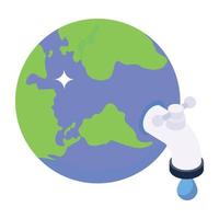 en isometrisk ikon av ett globalt vatten vektor