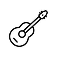 Vektorsymbol für akustische Gitarre. Musik, Instrument, Ton. Liniensymbolstil. einfache Designillustration editierbar vektor