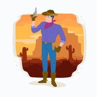 Cowboy-Charakter-Konzept vektor