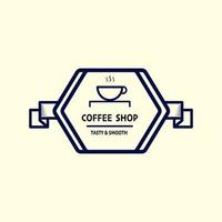 Kaffee-Logo-Vintage-Stil auf hellem Hintergrund.