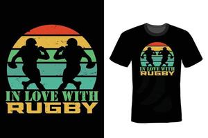 rugby t-shirt design, vintage, typografi vektor