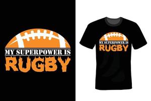 rugby t-shirt design, vintage, typografi vektor