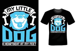Hunde-T-Shirt-Design, Vintage, Typografie vektor