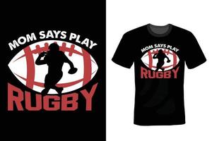 Rugby-T-Shirt-Design, Vintage, Typografie vektor