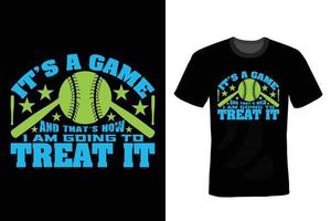 Baseball-T-Shirt-Design, Vintage, Typografie vektor