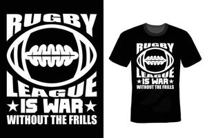 Rugby-T-Shirt-Design, Vintage, Typografie vektor