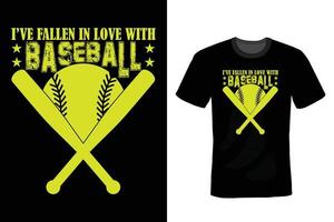 Baseball-T-Shirt-Design, Vintage, Typografie vektor